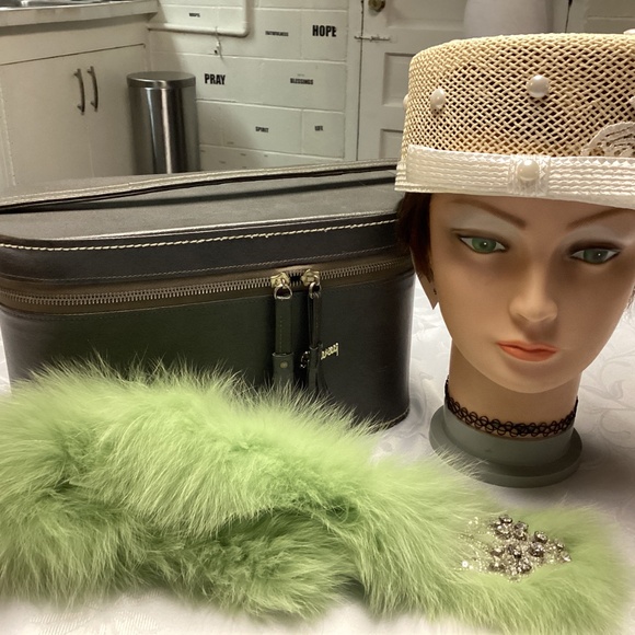 Vintage 50s 60s SKYWAY Luggage Train Cosmetic Case Mid Century Pinup Glam Travel - Picture 15 of 15